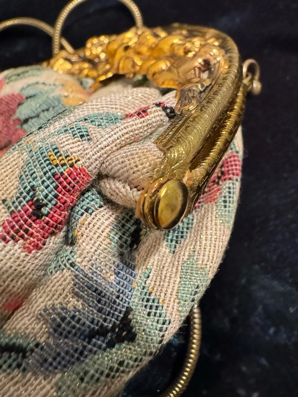 Vintage Delill 1950’s Western Germany Floral Tapestry Purse